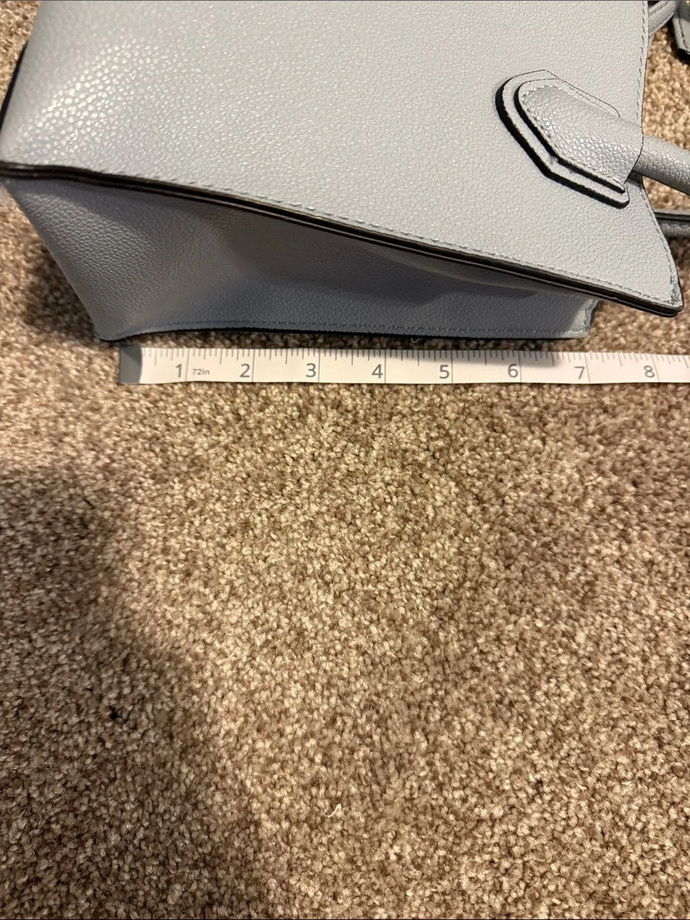 Nine West Powder Blue Pebbled Satchel with Chain Strap